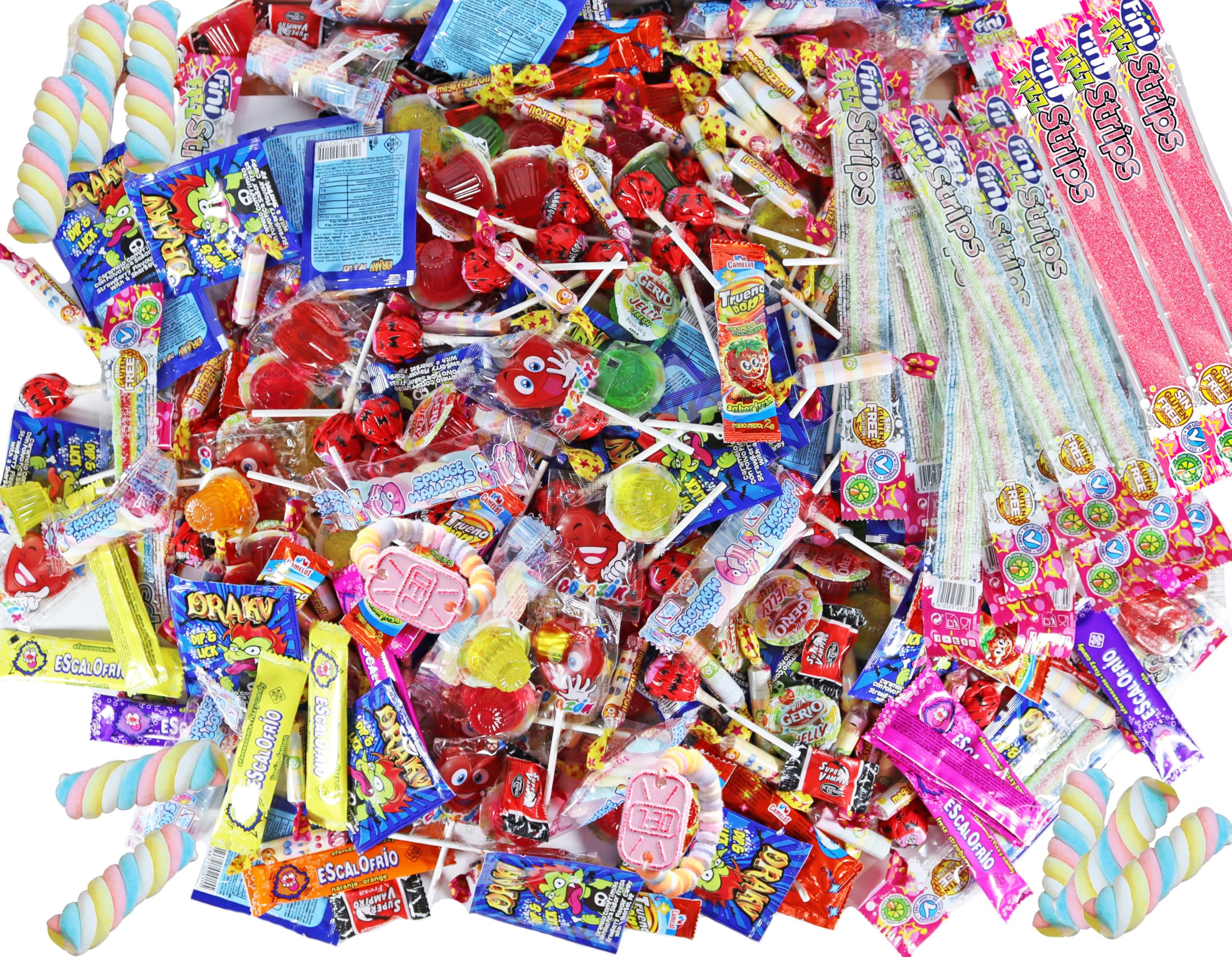WikiMark - 100 Chuches Relleno de Piñata Sin Alérgenos, Golosinas y Caramelos - Para Relleno Bolsas de Cumpleaños, Fiestas, Navidad, Halloween. Sin Gluten y Sin Leche.