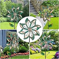 Vista 30 de 2 paquetes de molinos de viento para exteriores, molino de viento para patio, molinetes, molinillos de viento para patio, jardín, molinillos