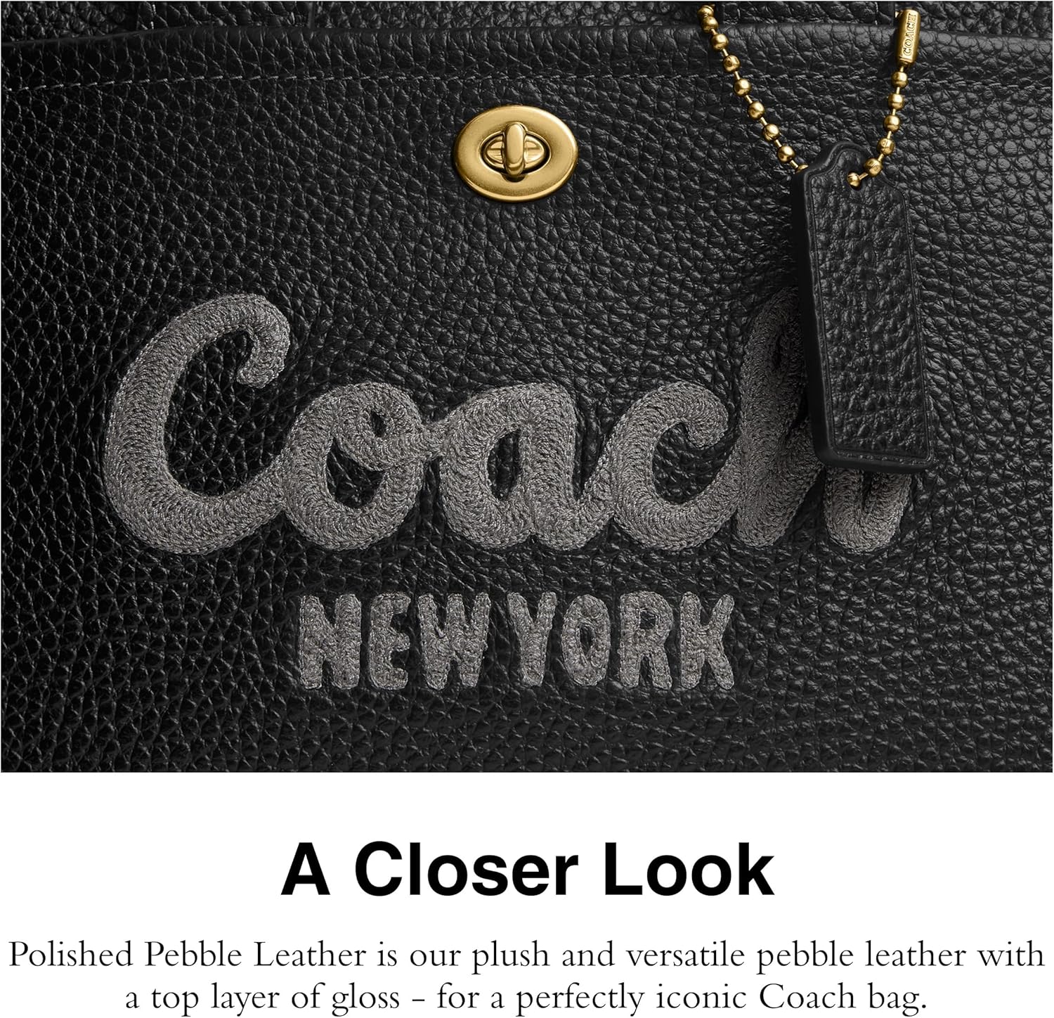 COACH Bubble Leather Cargo Tote 26, B4/Black - Image 5