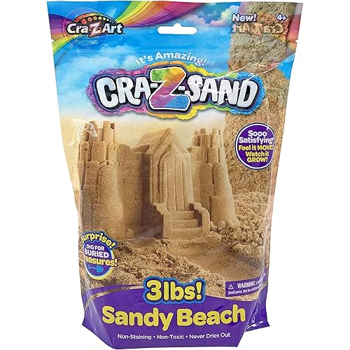 CRA-Z-Sand 3lb Bag of Beach Sand, Fun Sensory Toy w/ Tools for Ages 4+