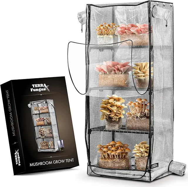 Premium Mushroom Grow Tent - Compact Indoor Greenhouse with Grow Light