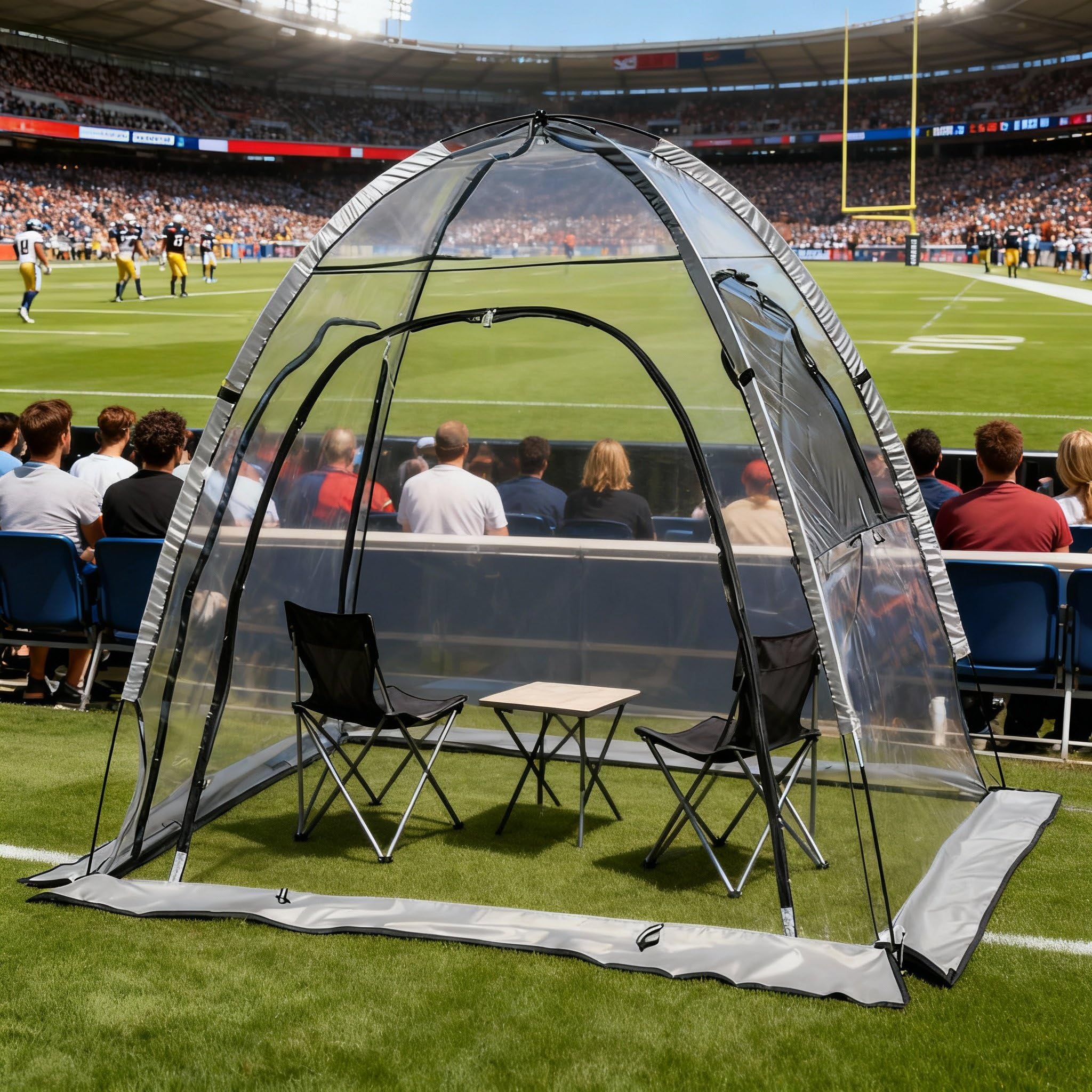View 1 of 1-2 Person Waterproof Windproof Clear Sport Shelter - Ice Fishing Tent & Cold-Weather Resistant Winter Tent for Family, Fans, Planting, Reading, Patio Sunbathing & Outdoor Watching