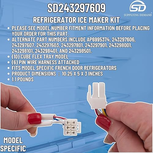 Miniatura 7 de Supplying Demand 243297609 243297613 - Modelo de repuesto para máquina de hielo para refrigerador, no universal