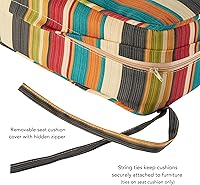 Vista 23 de Greendale Home Fashions 2-Piece Outdoor Deep Seat Cushion Set, Steel Blue Stripe