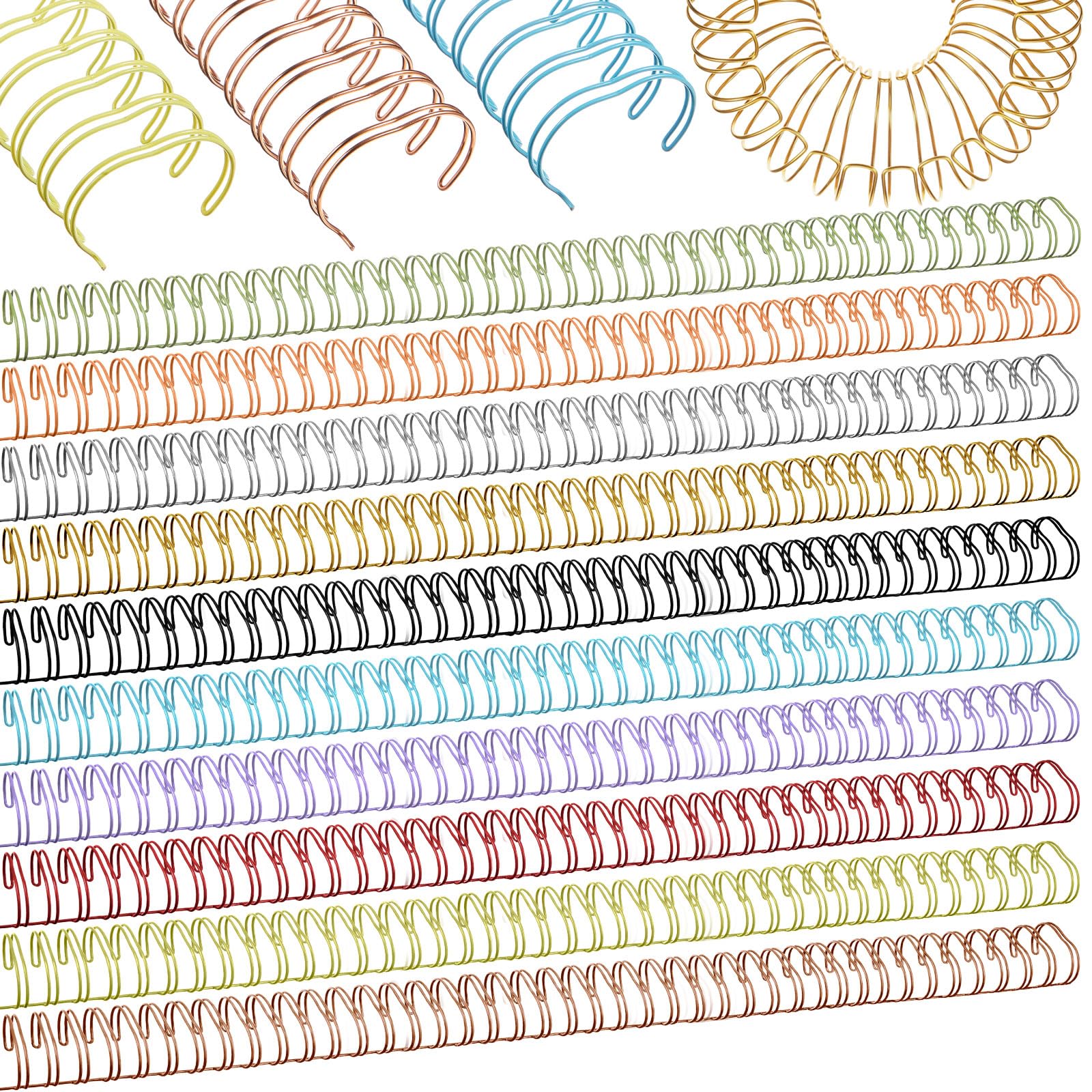 MorningRo 100 Pcs 1 inch Metal Double Loop Binding Wires Bulk