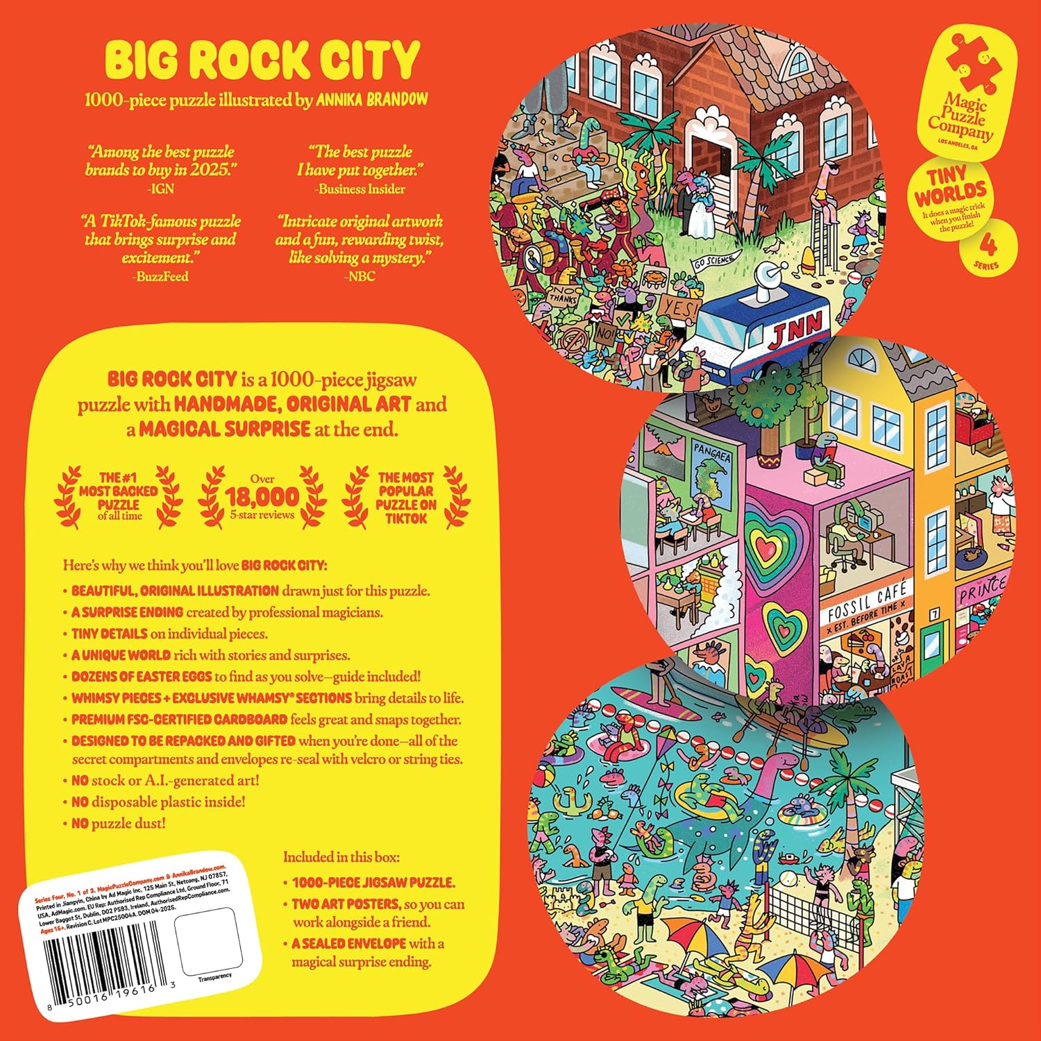 Magic Puzzles 3-Pack • Series Four • Big Rock City, The Awakened Artifacts, & The Peckish Pirates • 1000-Piece Jigsaw Puzzles from The Magic Puzzle Company