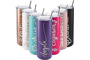 Personalized Skinny Tumblers with Lid for Her, 20 oz
