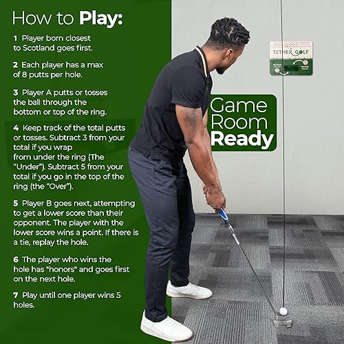 Miniatura 6 de Tether Golf Juego de golf para interiores y exteriores, juego de golf único para que toda la familia lo disfrute, utiliza tu putter favorito o tira