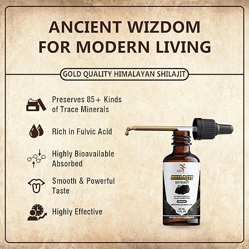 Miniatura 3 de Shilajit Pure Himalayan (suplemento de ácido fúlvico al 40%) (alto en minerales traza, sin rellenos, fabricado en los Estados Unidos)  Tintura sin