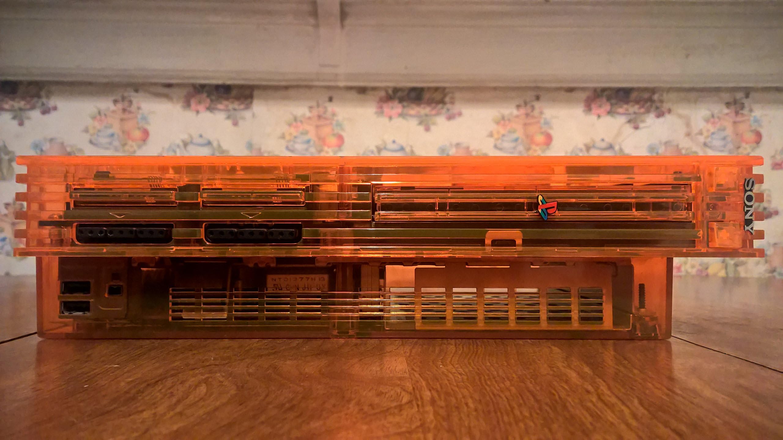 PS2 Full Case Replacement GhostCase Kit - Clear Orange