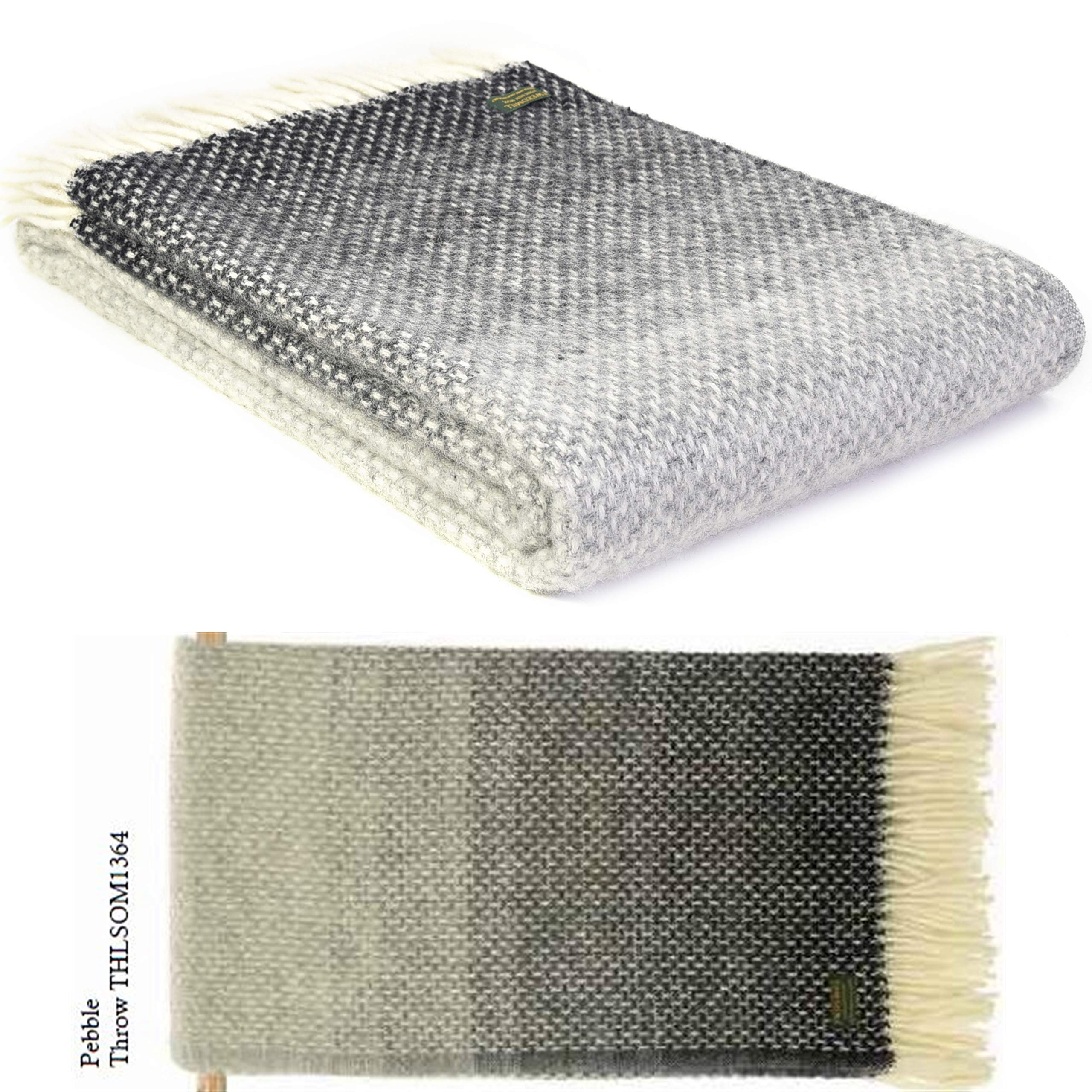 Tweedmill Textiles Überwurf Aus Reiner Schurwolle – Ombre-Farbverlauf, 130x200 Cm, Made In UK
