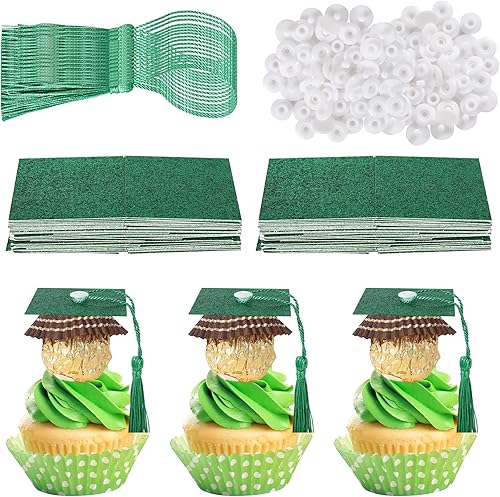 Miniatura 330 de Paquete de 24 adornos dorados para cupcakes de graduación 2025 con purpurina So Proud of You Done Diploma Graduation Cap Cupcake Picks Class of 2025