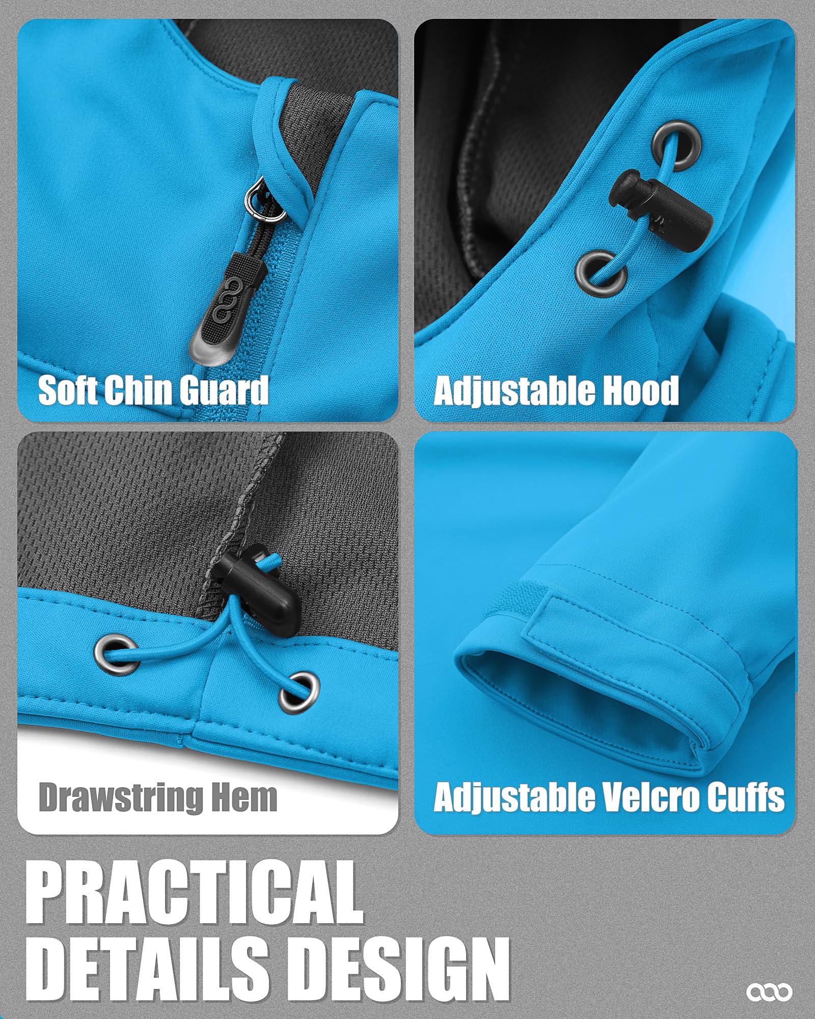 33,000ft Chaqueta softshell para hombre, resistente al agua, resistente al viento, transpirable, chaqueta de entretiempo ligera, con capucha, cortavientos para correr, ciclismo