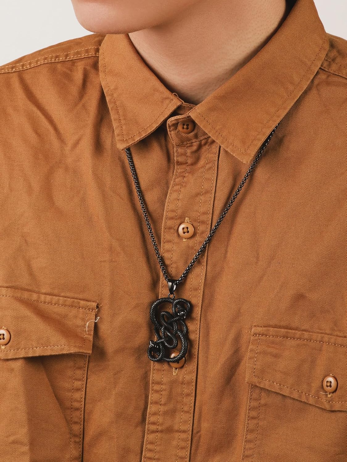 HAQUIL Snake Necklace, Norse Loki Snake Serpent Symbol Pendant, Viking Jewelry Gift for Men and Women - Image 6