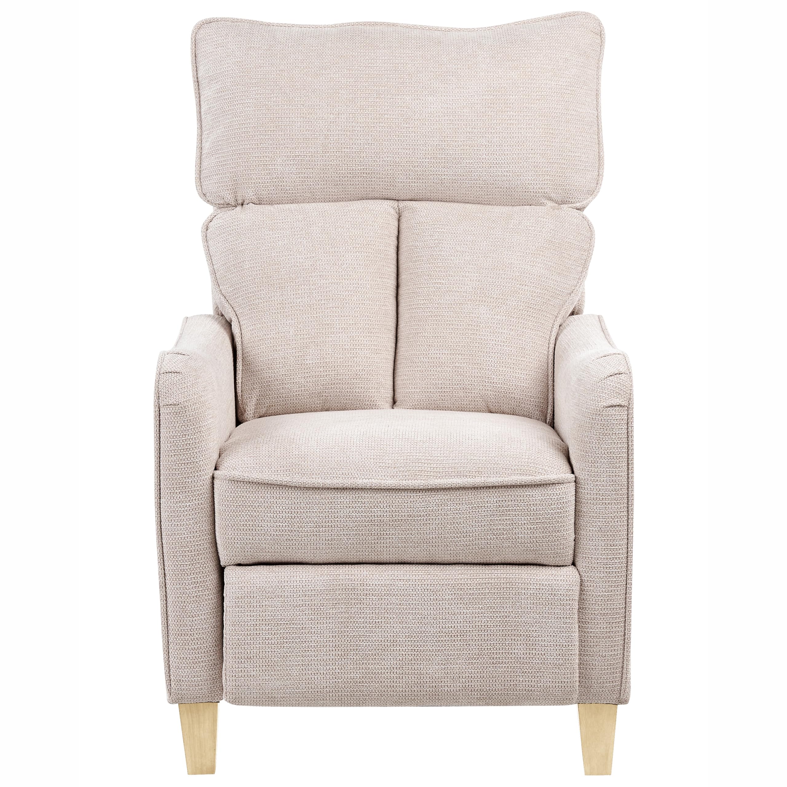 Beliani Fauteuil Inclinable en Tissu Beige Repose-Pieds et Dossier Réglable Rétro Royston