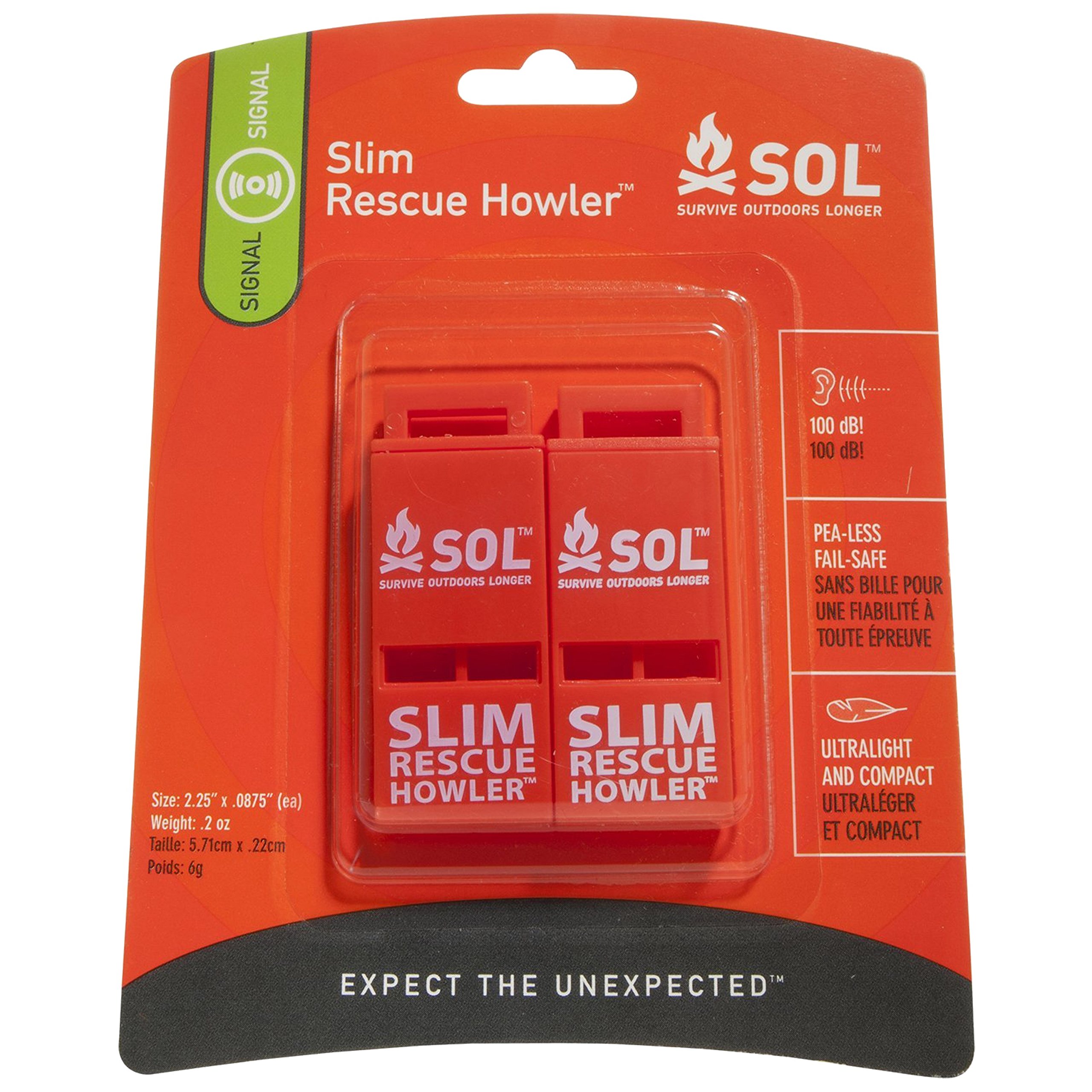 AdventureO.L Slim Rescue Howler Whistle (2 Pack) - AW24