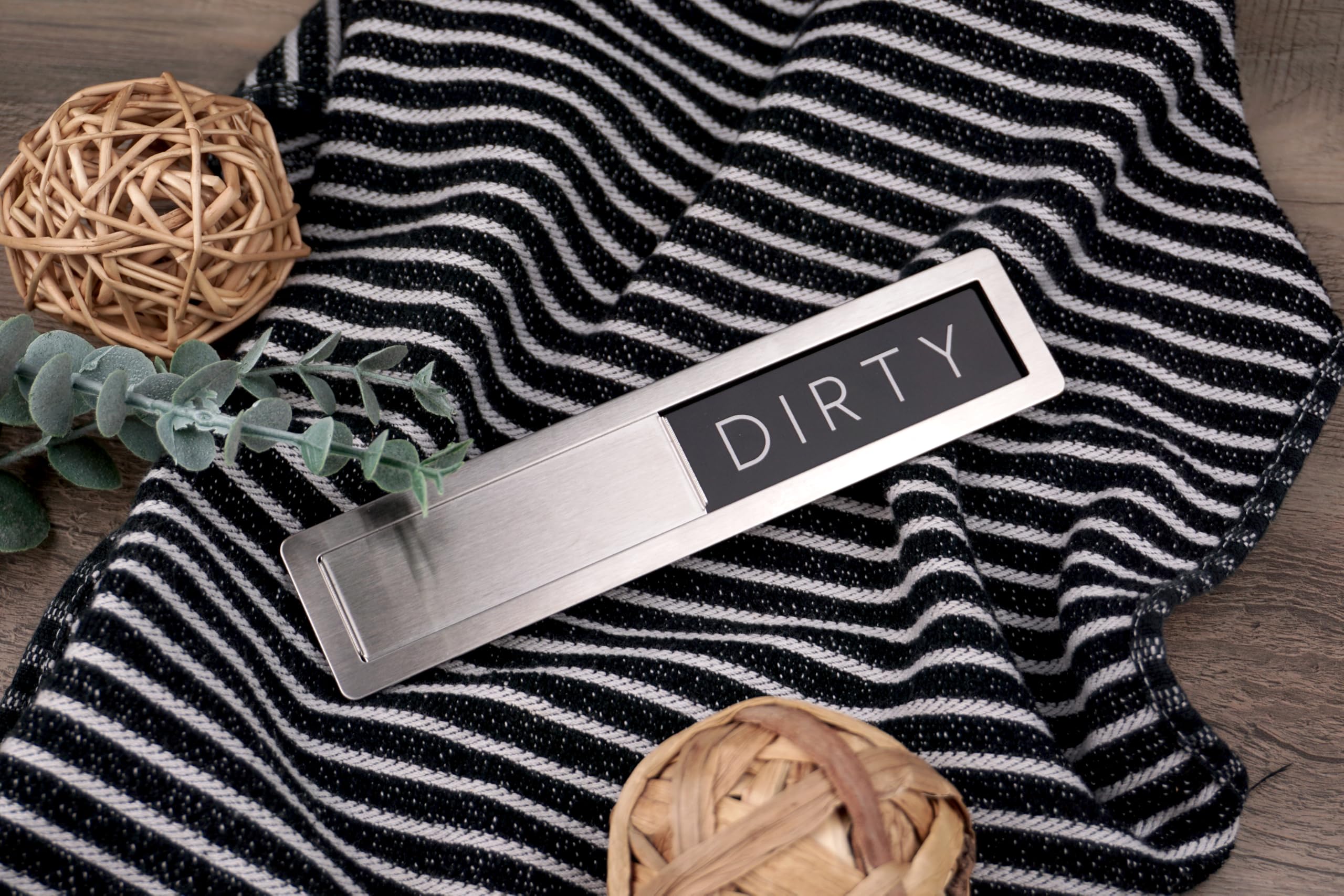 Imán de acero inoxidable para lavavajillas Clean Dirty Sign – Letreros magnéticos de primera calidad que dicen limpio/sucio – Adhesivo adhesivo opcional para lavaplatos de superficie no metálica 3