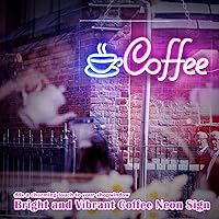 Vista 3 de Letrero de neón para cafetería, cafetería, tienda, luces LED de neón alimentadas por USB, letreros decorativos de neón para cafetería, bar