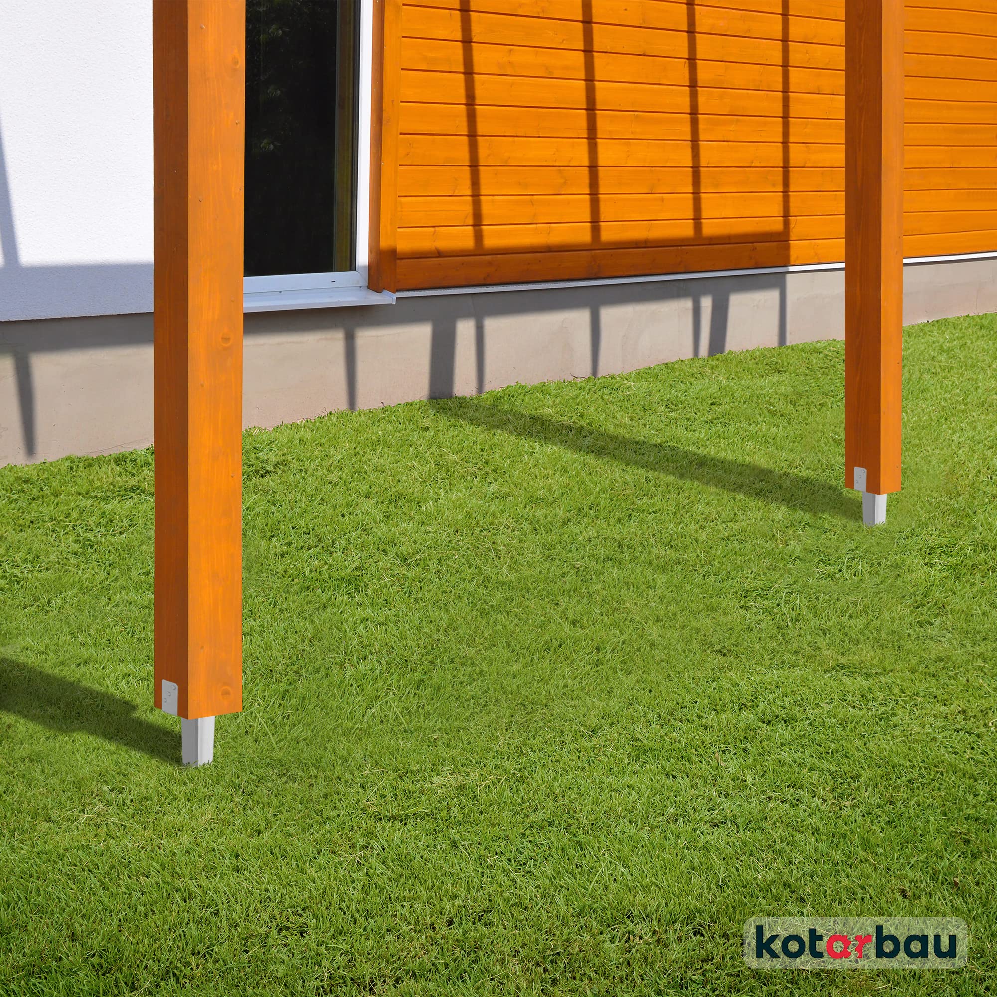 KOTARBAU® 4 Pezzi Supporto per Palo - Acciaio Zincato - 600 mm - Argento - 60 x 110 mm - Supporti per Pali in Legno - Staffe Per Pali In Legno - Supporto Palo Recinzione - Resistente alla Corrosione