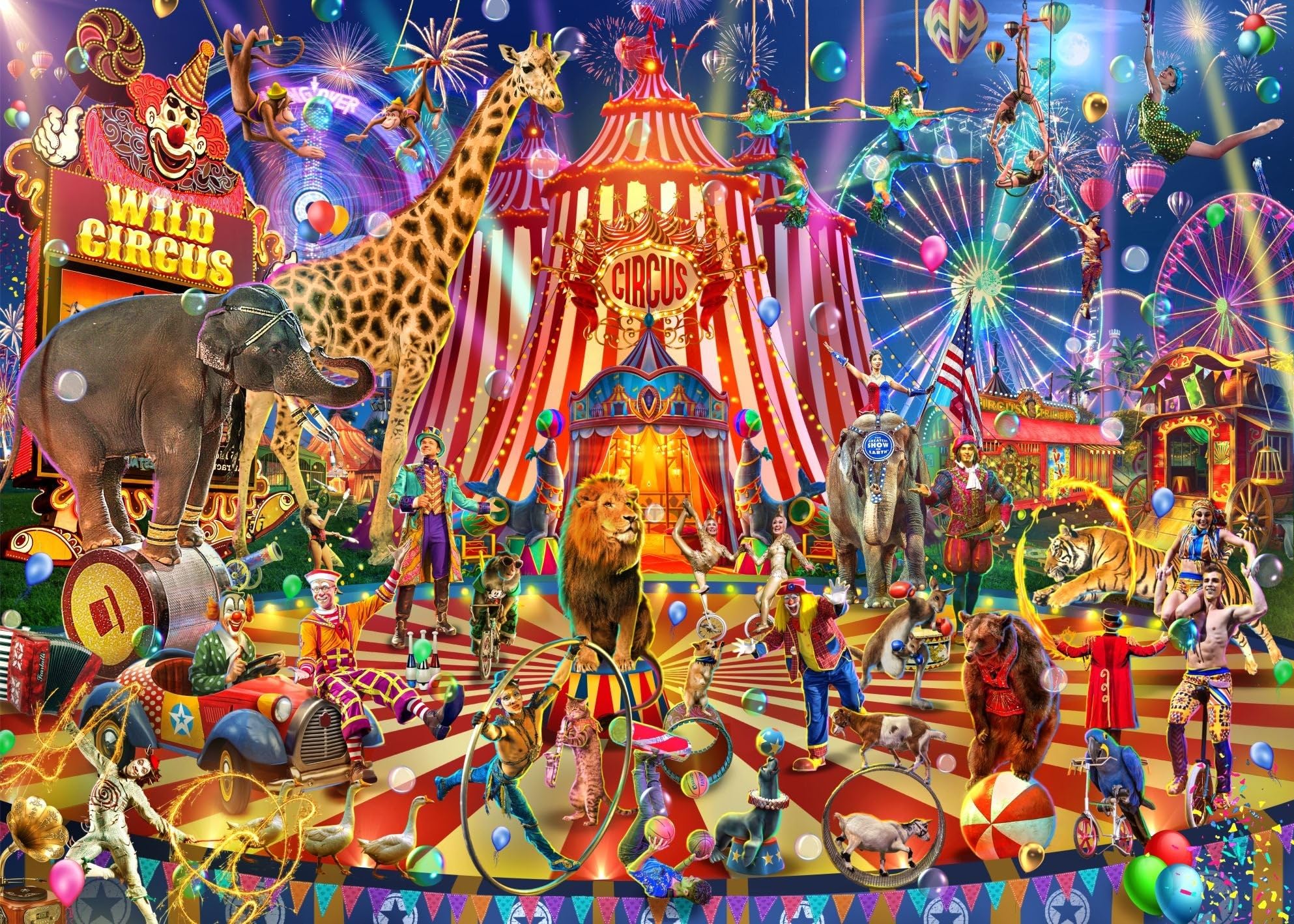 Brain Tree - Wild Circus - Pearl Series - 1000 Piece Puzzles for for Adults and Kids 12+ Unique Puzzles for Adults and Kids 1000 Pieces and Droplet Technology for Anti Glare & Soft Touch (B0BQKNCL77) Amazon Price History, Amazon Price Tracker