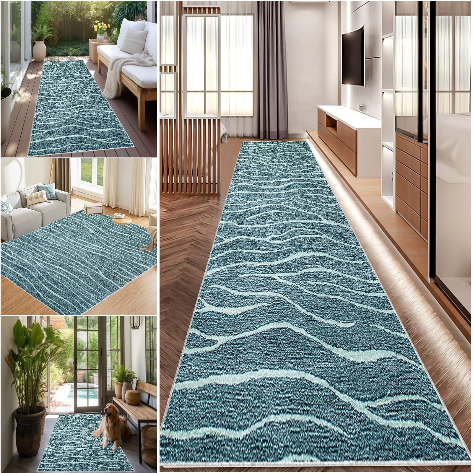 Long Hallway Rug Kitchen Carpet Runners Washable Runner Rugs for Hallway Non Slip Hall Runner Rugs Carpet Floor Mat for Hallway Entryway Laundry Room Living Room Area Rug Narrow Rugs 80 x 500 cm