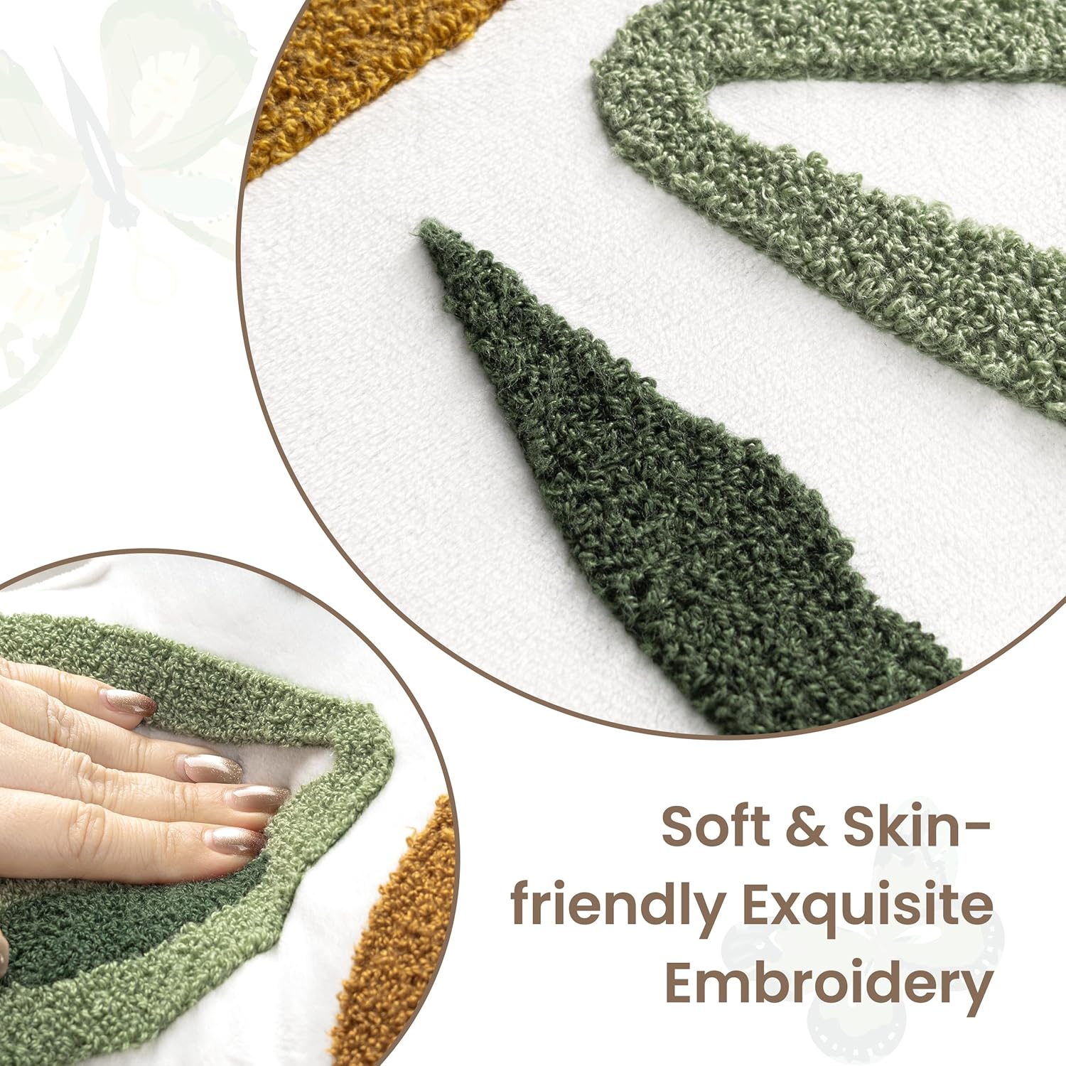 AELS Butterfly Pillow, Tufted Decorative Throw Pillows, 19.6" x 15.7", Soft Plush Stuffed Animal, Cute Pillow for Living Room, Bedroom, Sage Green