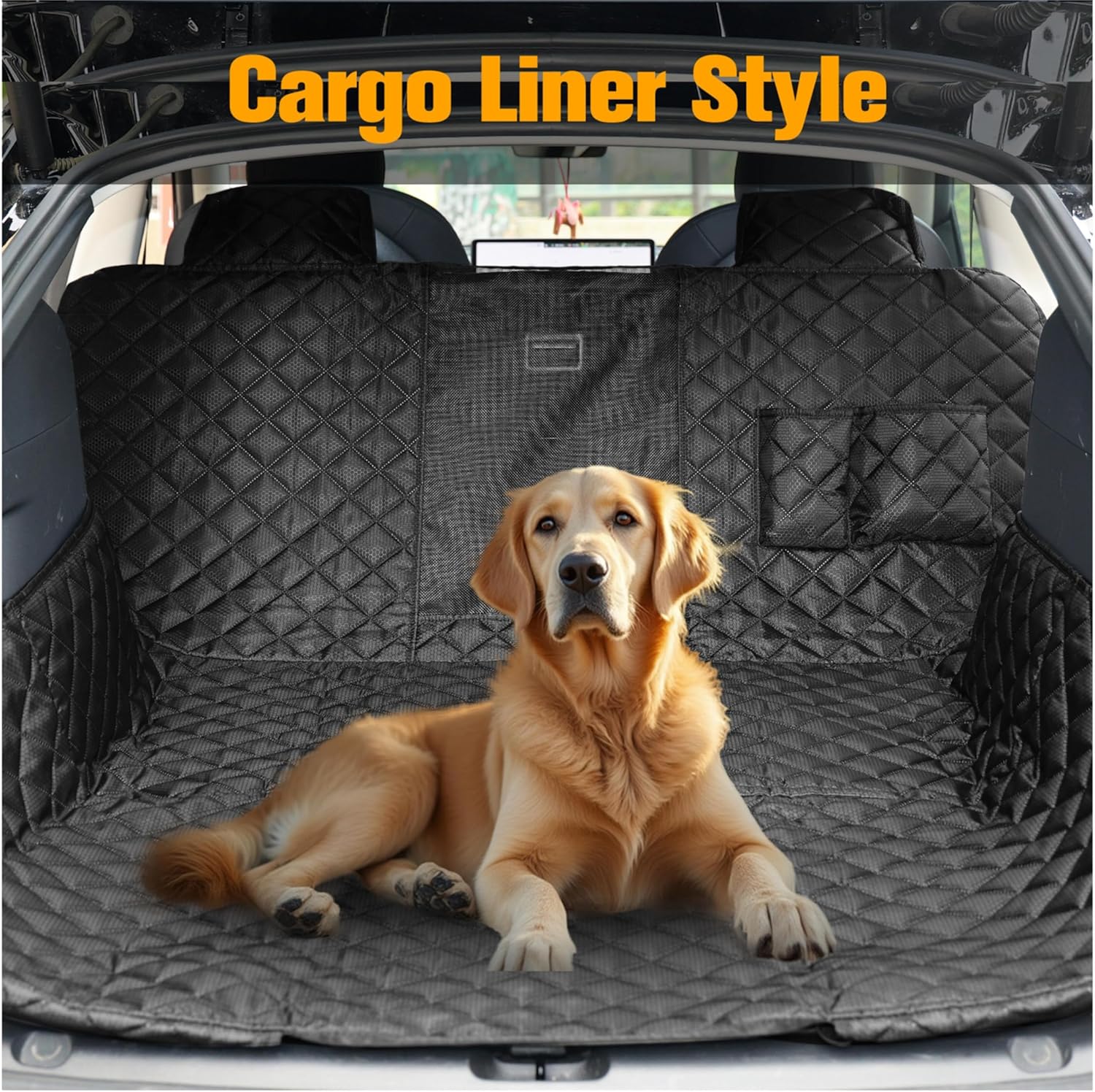 Dog Seat Cover for Tesla Model 3 & Y - Waterproof Back Seat Hammock with Mesh Window & 2 Door Protectors - Scratch & Mud Protection