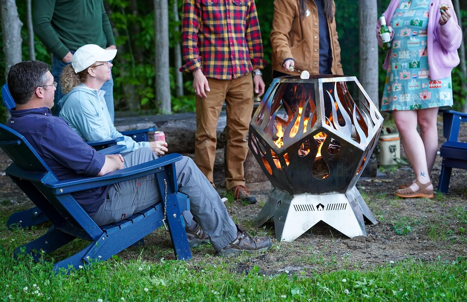 The Insane Fire Pit - Stainless Steel Fire Pit - For Lake or Mountain Home - Enjoy with friends or Solo. Superior to Smokeless Firepit, Made in USA