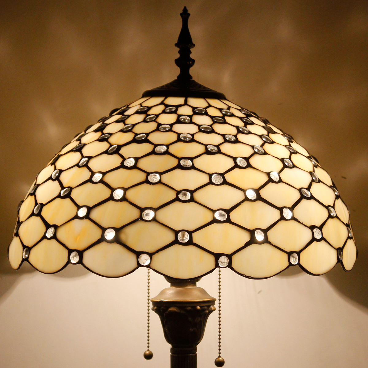Image of WERFACTORY Tiffany Floor Lamp 64 inch Stained Glass Standing Reading Light