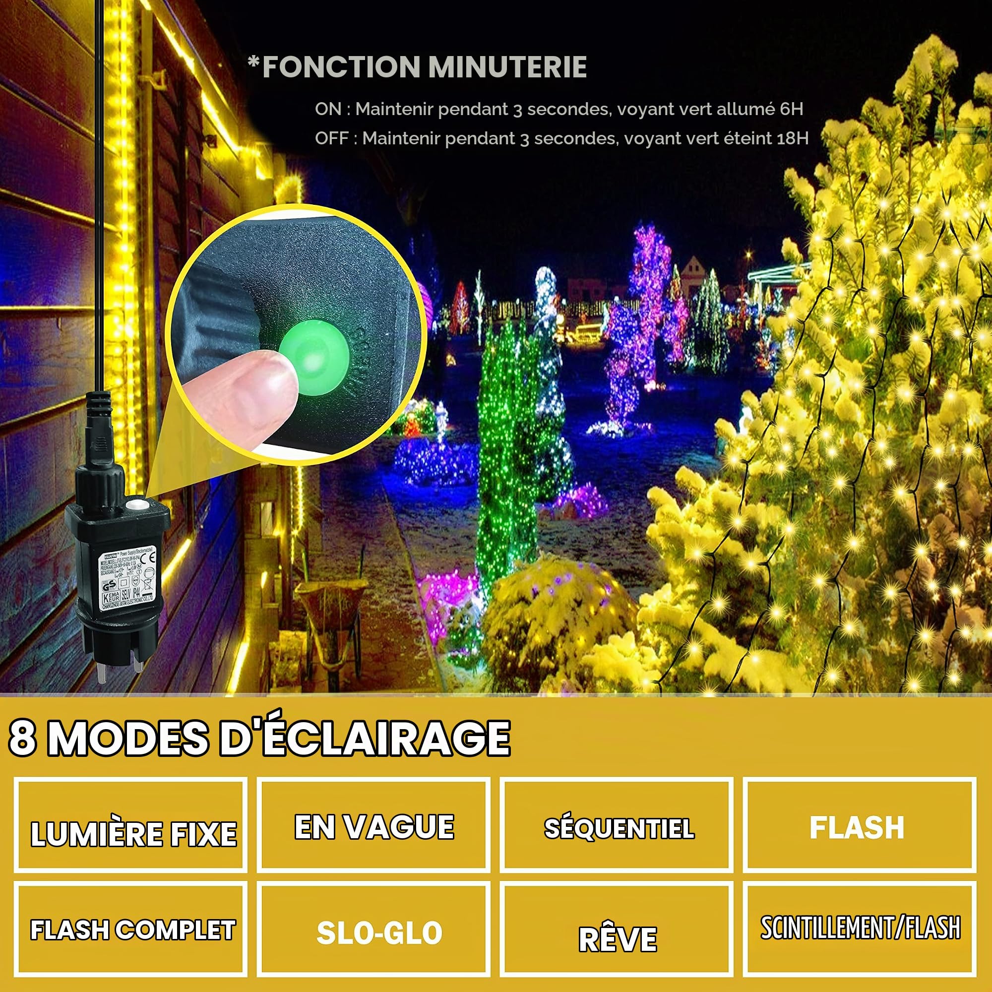 Guirlande Lumineuse Sapin de Noel 400 LED avec Télécommande 16 Branches Bande Lumineuse de 2 Mètres pour Décoration de 1m-2.4m Sapin de Noël Jardin Fête à la Maison (Blanc Chaud)