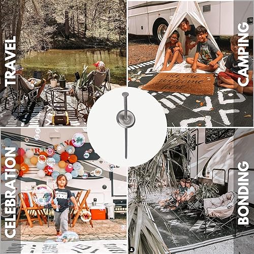 Miniatura 7 de Glamplife Green Stubby Camp Hammer  6 estacas de tienda de campaña con martillo  Estacas de tienda de campaña con bolsa  Esenciales de camping para