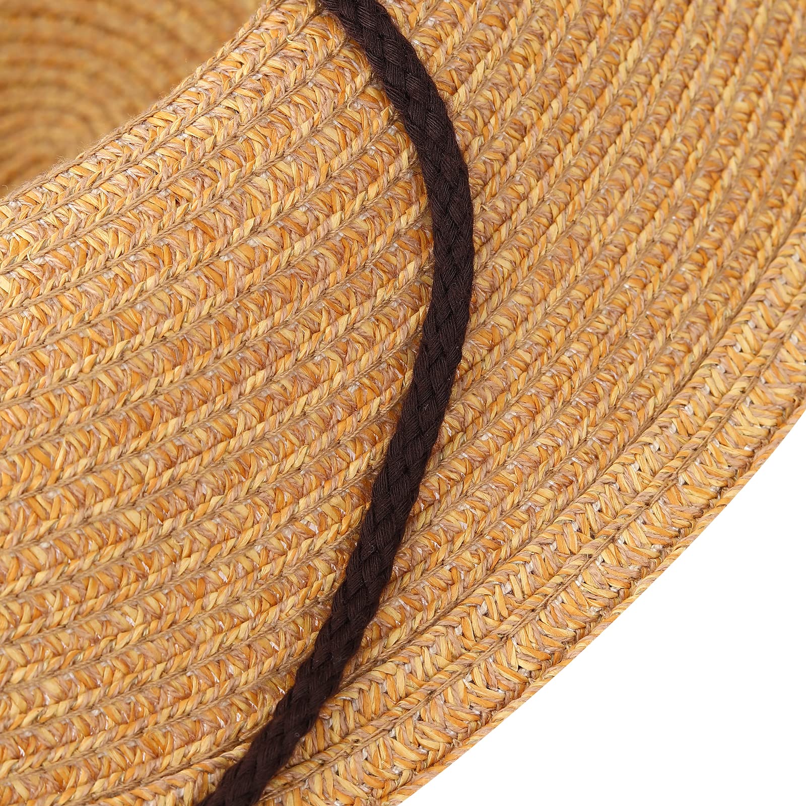 Willheoy Chapeau Cowboy Western Femme Chapeau de Paille Adulte Unisexe Chapeau de Soleil Homme Pliable Anti-UV Large Bord