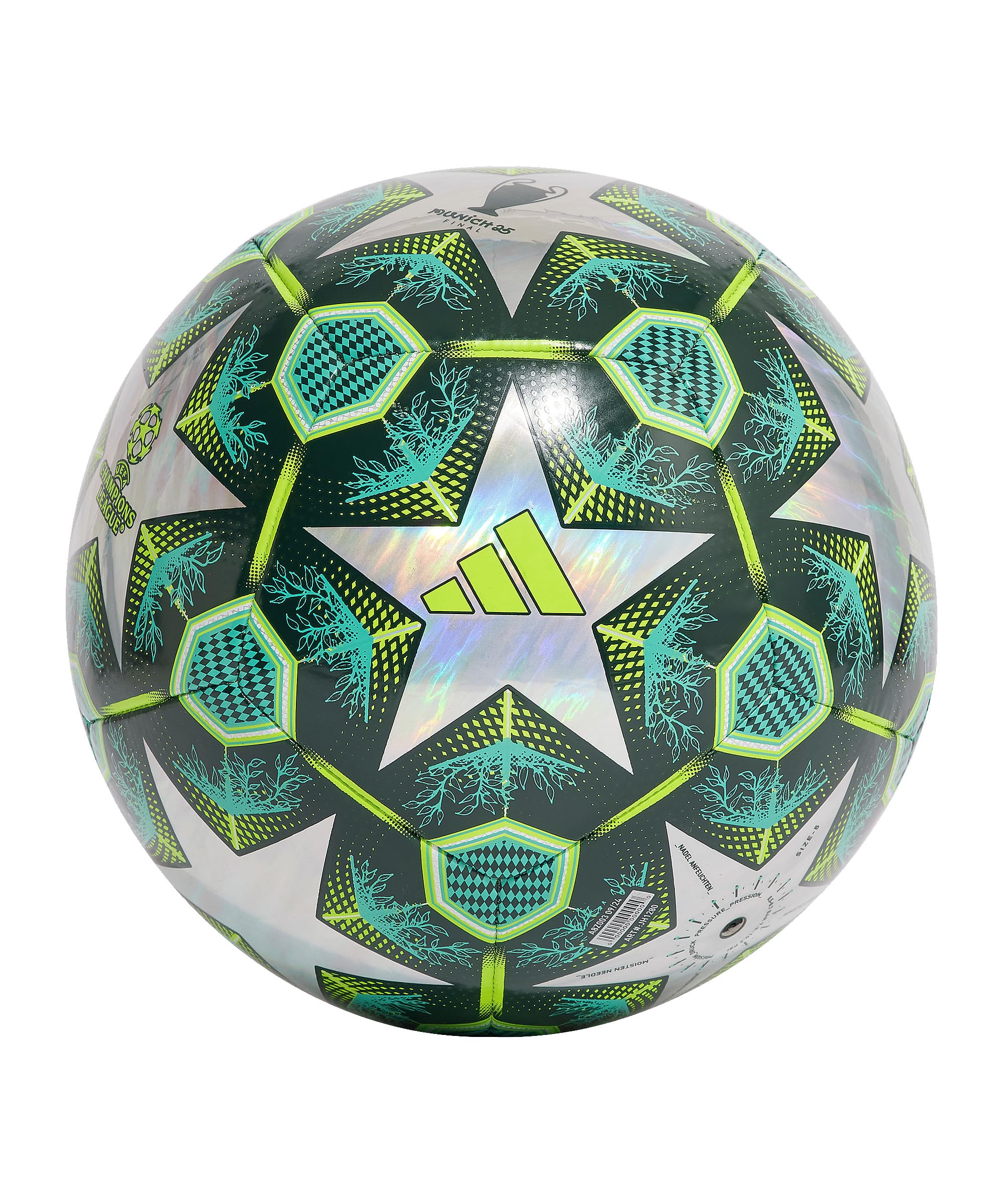 Adidas UEFA Champions League Training Foil Ball JH1280, Unisex Footballs, Green, 4 EU