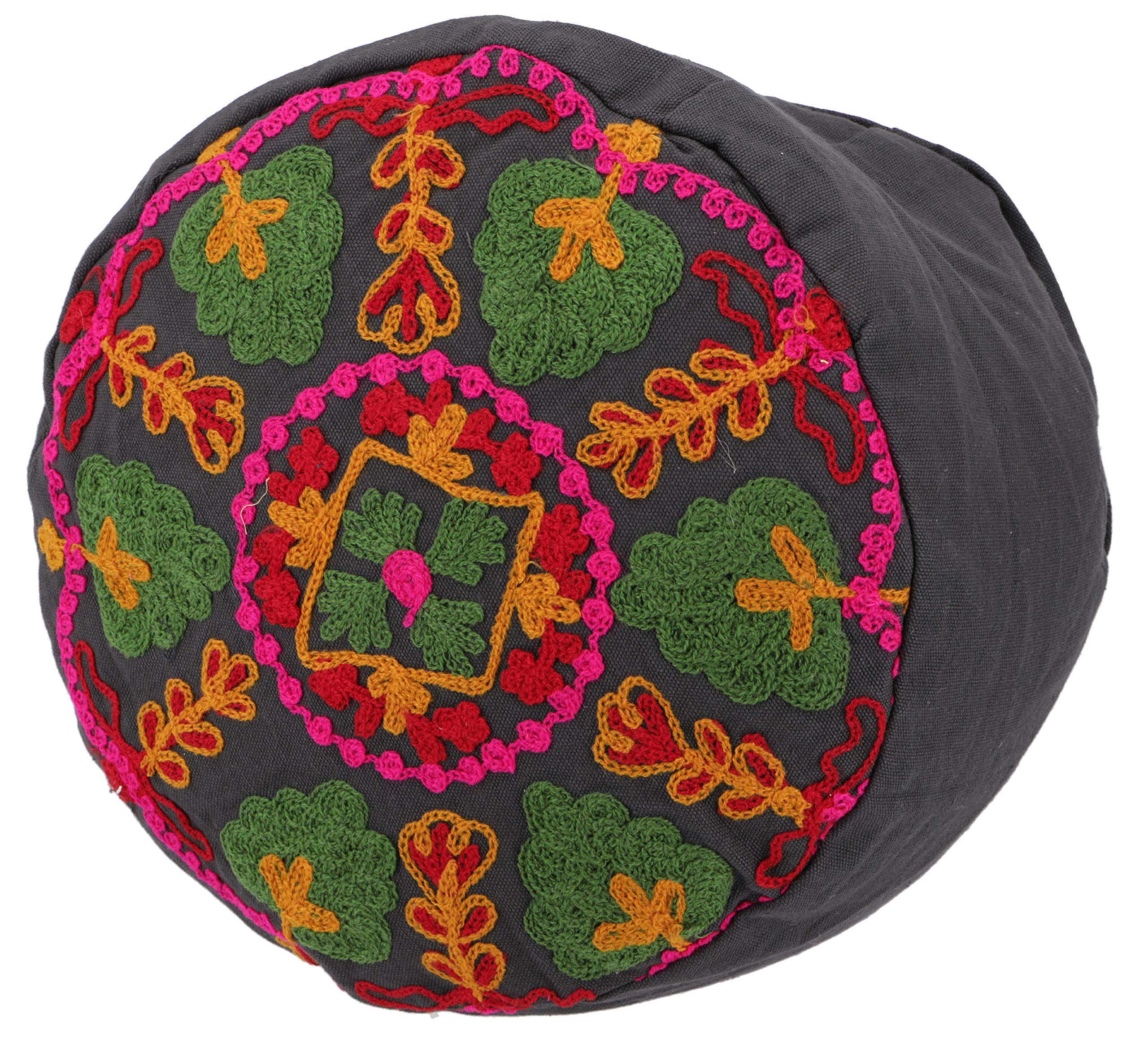Cuscino Di Meditazione Ricamato – Imbottito Di Farro, Cotone, 15x29x29 Cm
