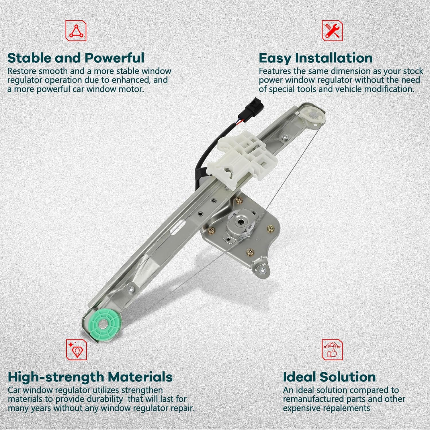 FINDAUTO Rear Left Power Window Regulator with Motor Fit for 2005-2010 for Pontiac G6