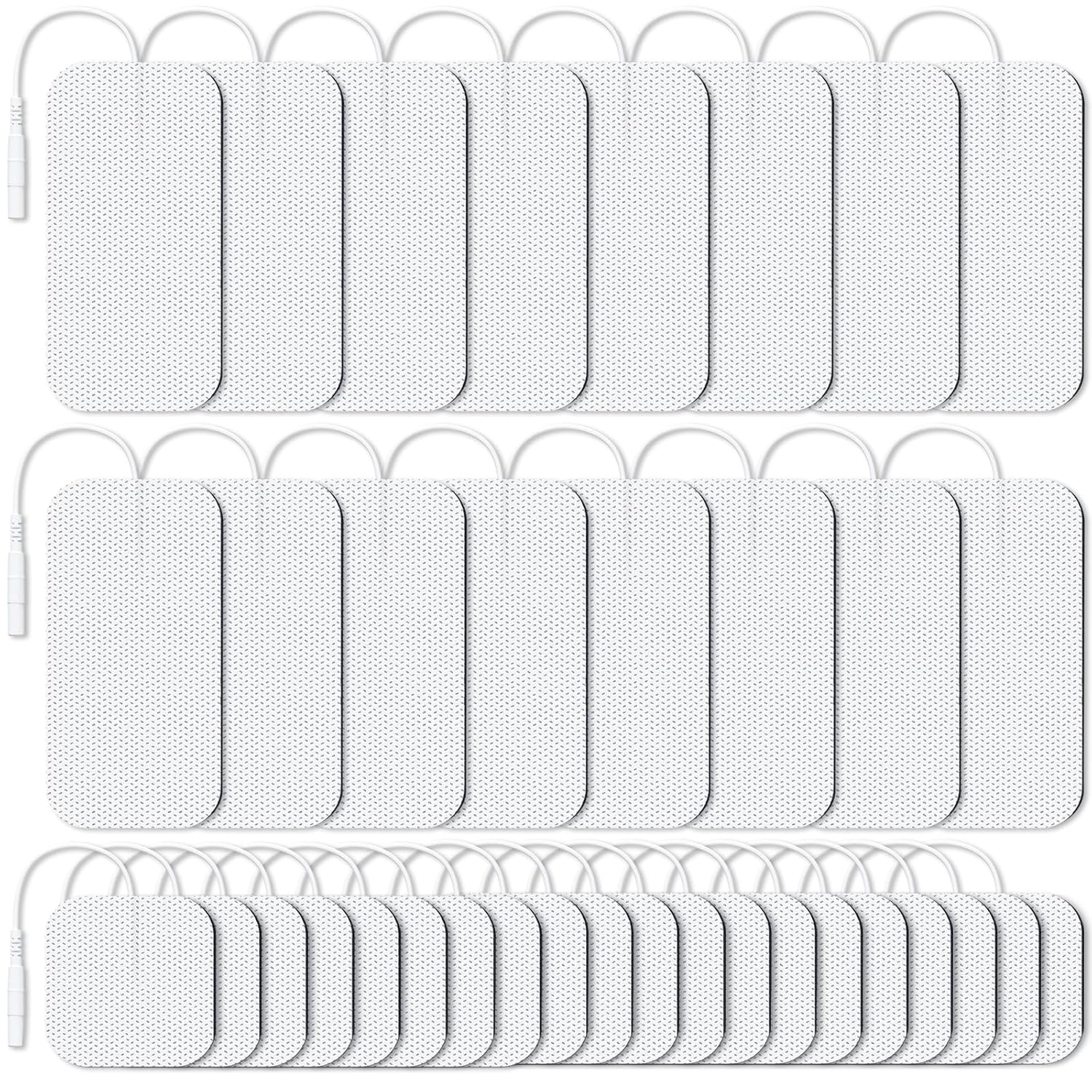 AUVON 36-Pack TENS Unit Electrode Pads for TENS Unit, 2 Sizes TENS Pads Combination Set, Reusable and Latex Free Pigtail TENS Unit Pads Compatible with AUVON, TENS 7000, Comfytemp, Neocarbon, TENKER