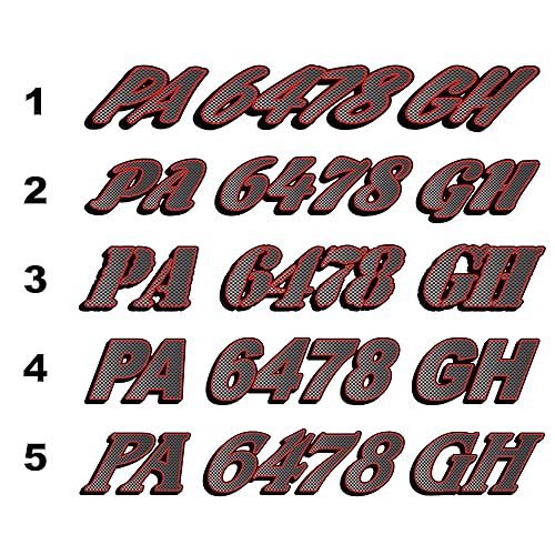 cbcdecals - Custom Jet Ski Registration Numbers "Carbon Fiber" (Set Of Two) Marine PWC Vinyl Decals Sticker