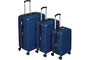 Amazon Basics 3-Piece Expandable Luggage Sets with Spinner Wheels
