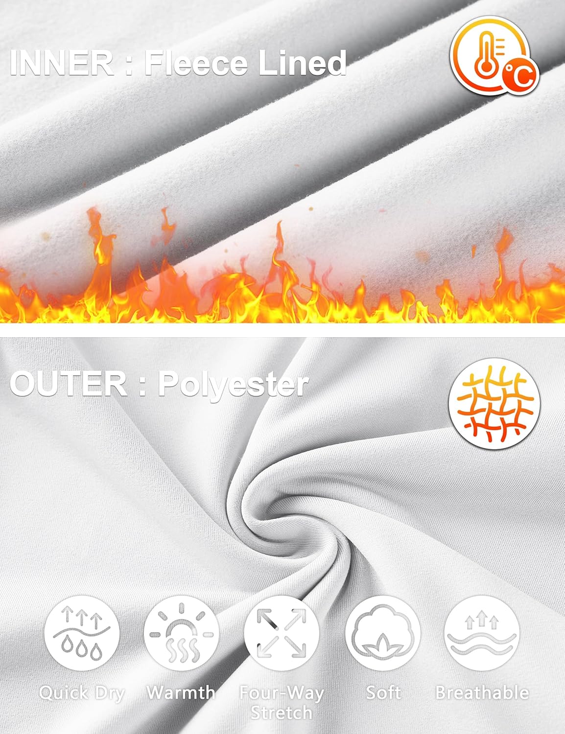 Roadbox Youth Boys Compression Thermal Shirt, Long Sleeve Mock Neck Fleece Base Layer, Kids Undershirt for Baseball Football - Image 4