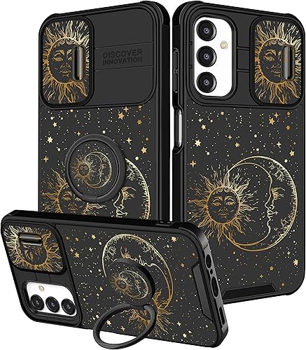 Funda para teléfono Samsung Galaxy A14 5G Funda linda y bonita para mujeres y niñas, diseño de sol, luna, estrellas, divertido, gracioso, femenino,