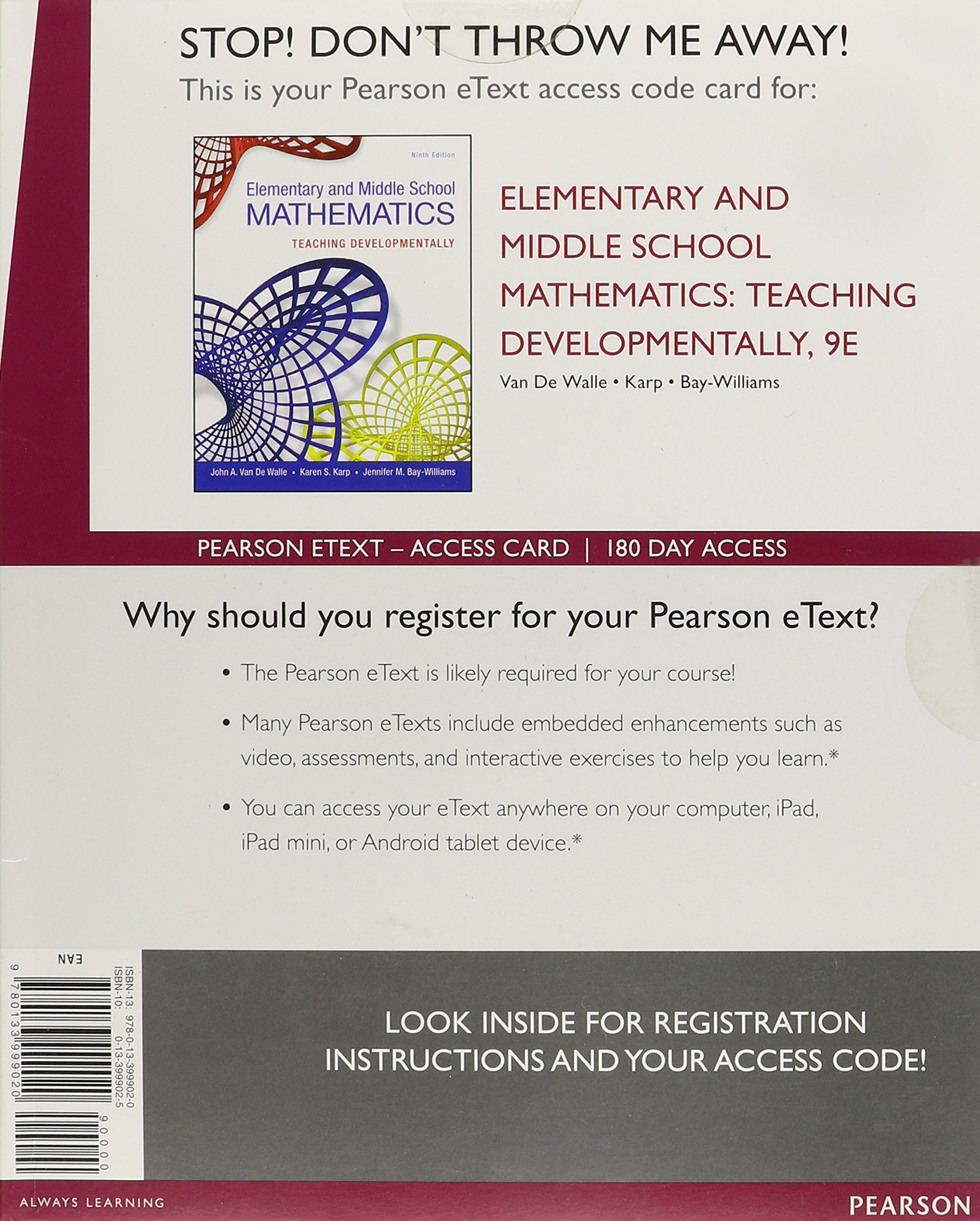 Elementary and Middle School Mathematics Access Card: Teaching Developmentally