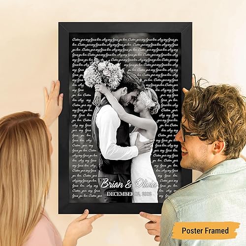 Vista 4 de VICILO Póster musical personalizado con letras de canciones, decoración sentimental perfecta, regalo de San Valentín para él, regalos de novio