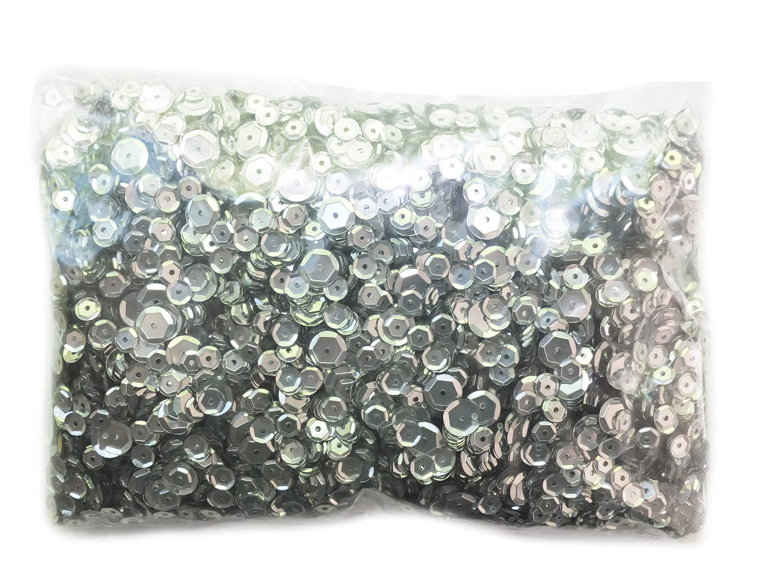 Silver Sequin Bulk Mix 8mm and 5mm Shiny Metallic Made in USA Over 10,000 Sequins!