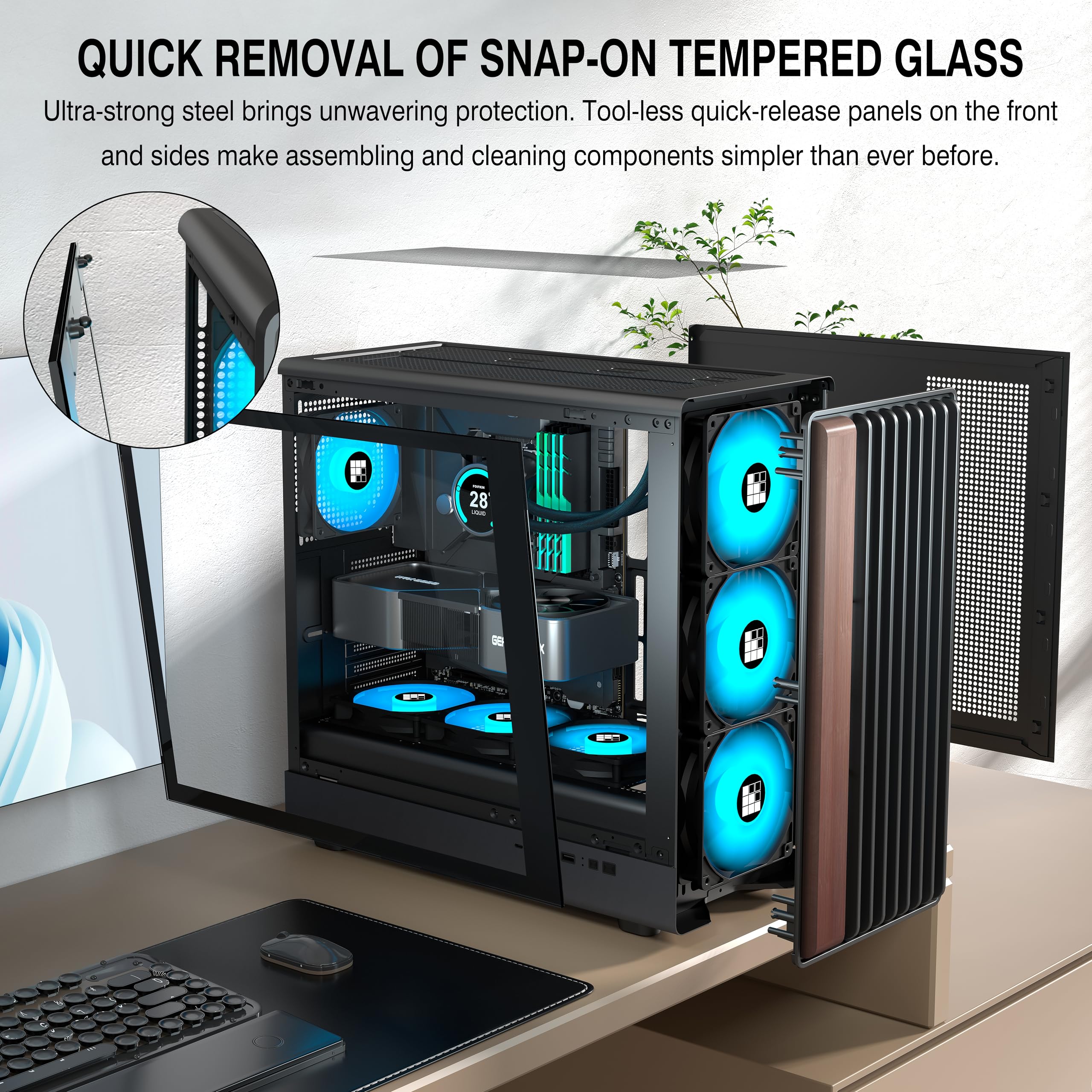 Amazon.com: FOIFKIN M2 PC Case - Walnut Front pane Pre-Installed 7
