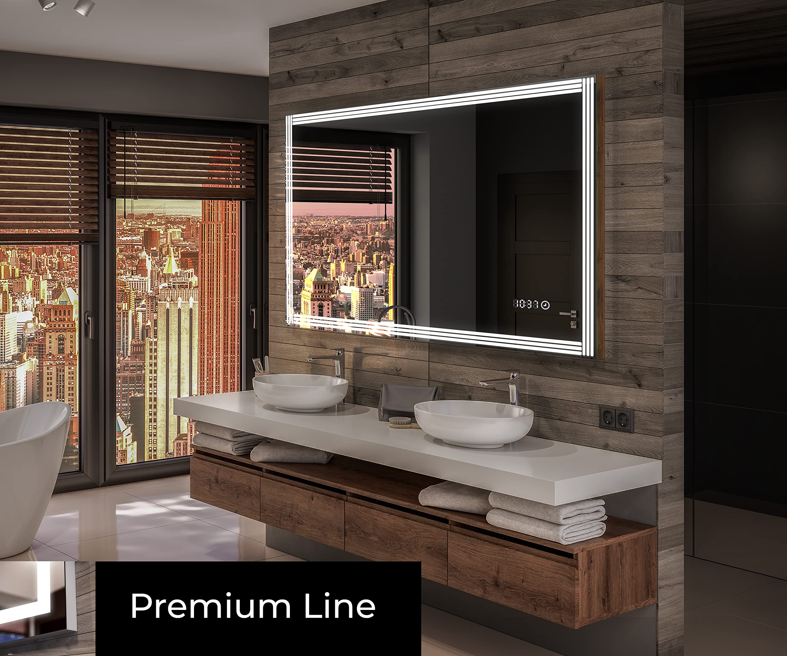 Artforma Badspiegel mit Beleuchtung - Led Spiegel Bad - 120x60 - Badezimmerspiegel Nach Maß - auf Individuelle Bestellung Gefertigt - Modernes Design - Mit Rahmen