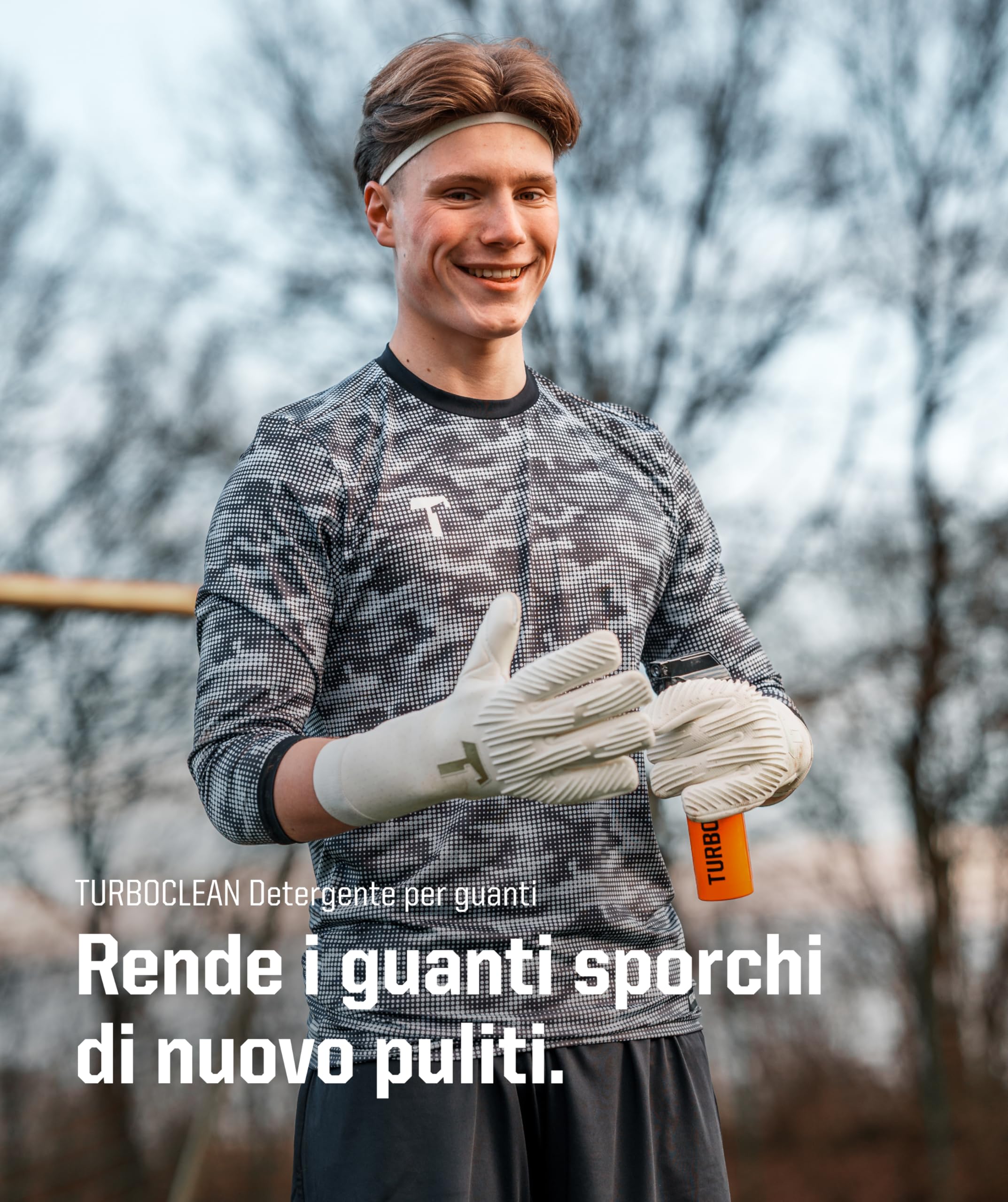 T1TAN TURBOCLEAN & TURBOFRESH detergente per guanti da portiere 200 ml, pulizia lattice per grip massimo e rimozione odori contro batteri, performance e freschezza a lunga durata