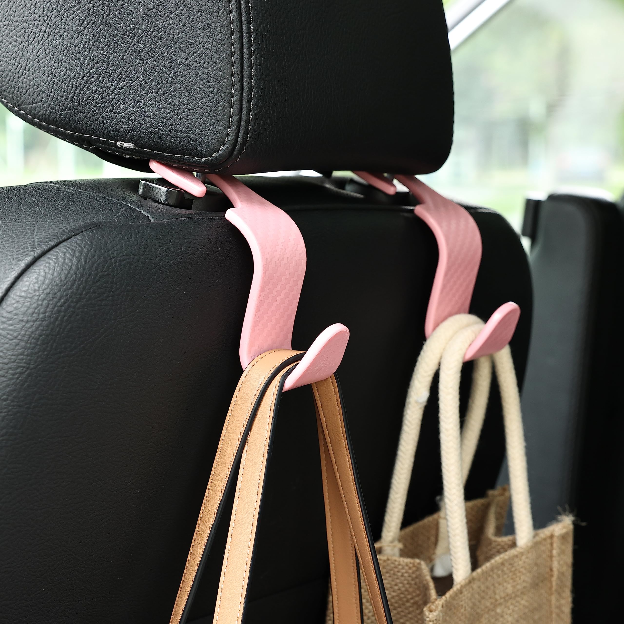 Car Seat Hooks - 4 Pack, Heavy Duty & Grey -9