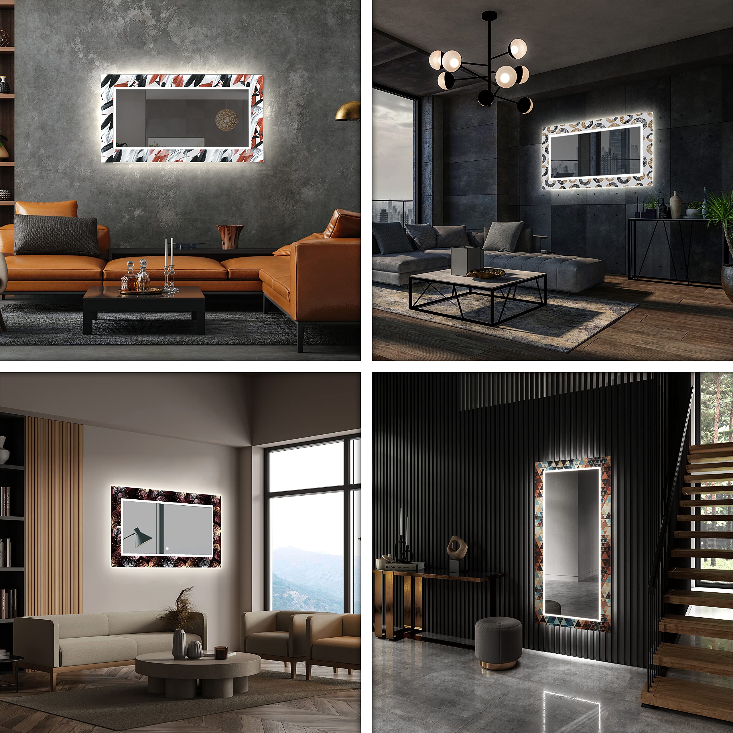 Artforma Badspiegel mit Beleuchtung - Led Spiegel Bad - 80x120 - Badezimmerspiegel Nach Maß - auf Individuelle Bestellung Gefertigt - Modernes Design - Ohne Rahmen