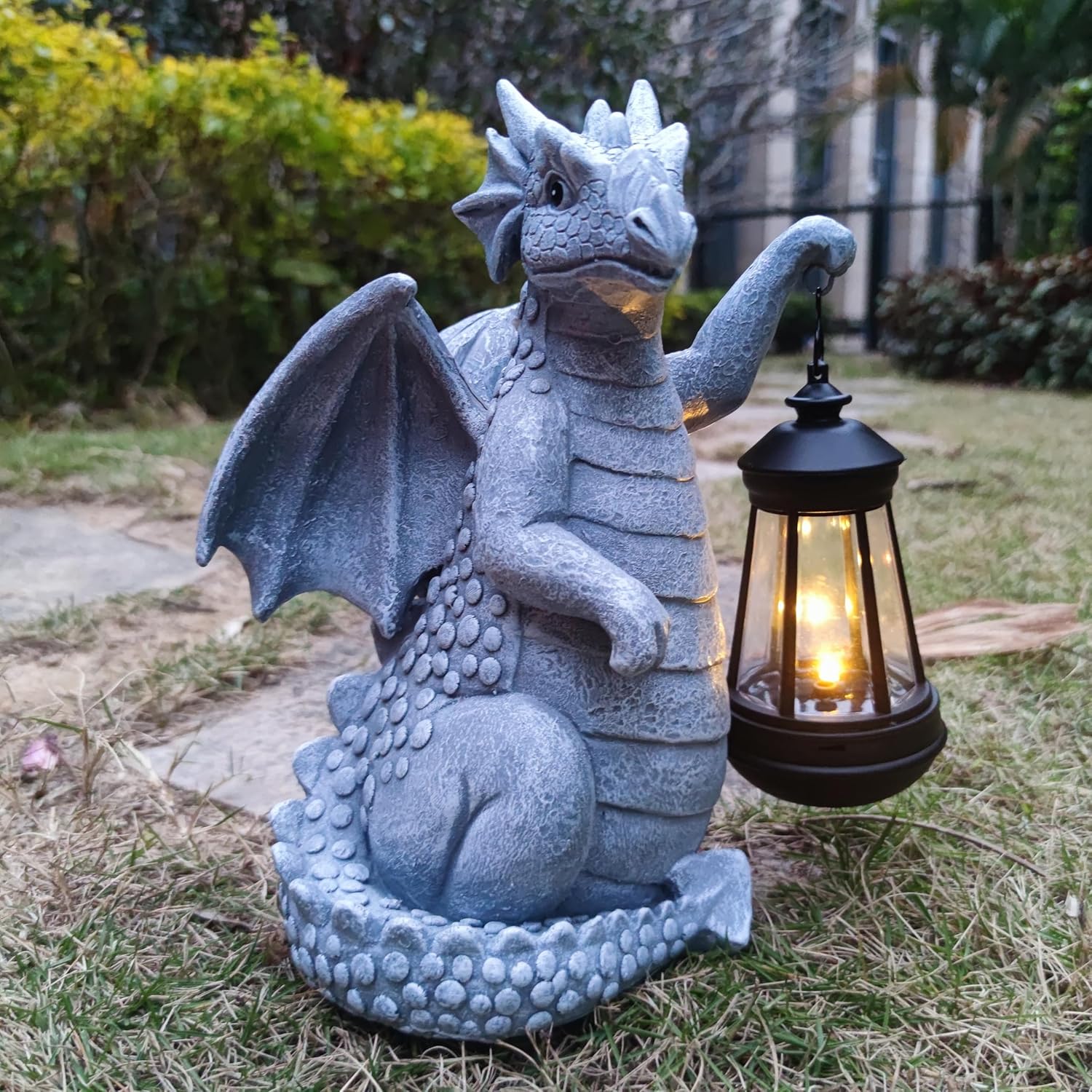 Dragon Solar Outdoor Garden Statue - Dragon Outdoor Figurie Lights - Yard Decorative Outdoor Statue Suitable for Patio, Balcony, Patio Decoration - Specially Customized Gift for Mom - Image 2