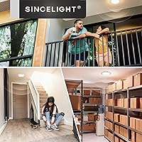 Vista 7 de SINCELIGHT PIR - Lámpara de techo LED de 18 W con sensor de movimiento (Φ9 pulgadas/8.661 in), encendido/apagado automático, activado por Blanco
